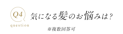 Q4 question 気になる髪のお悩みは？