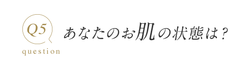 Q5 question あなたのお肌の状態は？