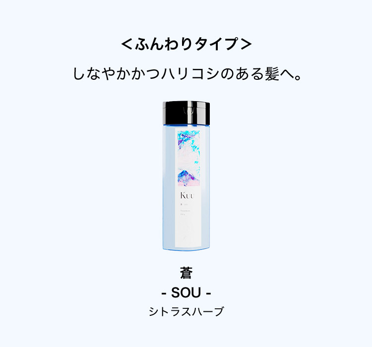 ＜ふんわりタイプ＞ しなやかかつハリコシのある髪へ。 蒼 SOU シトラスハーブ